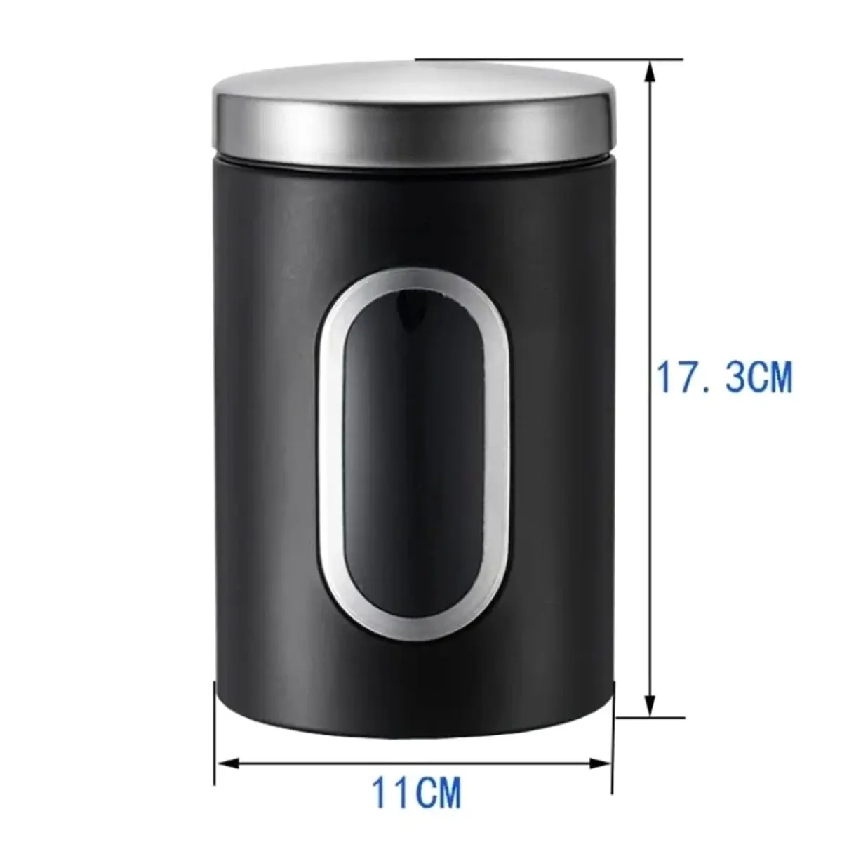 A67T NEW 1Pcs Coffee Canister Stainless Steel Storage Jars with Visual Window Kitchen Storage Coffee Bean Tea-Leaf Sealed Cans