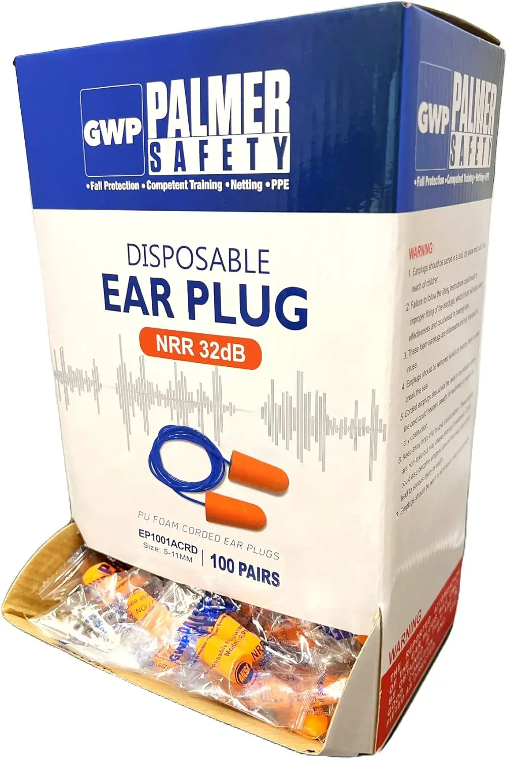 

Earplugs 100 Pairs, 32dB Noise Cancelling Soft Foam Disposable Corded Ear Plugs for Travel Concert Shooting Range Work