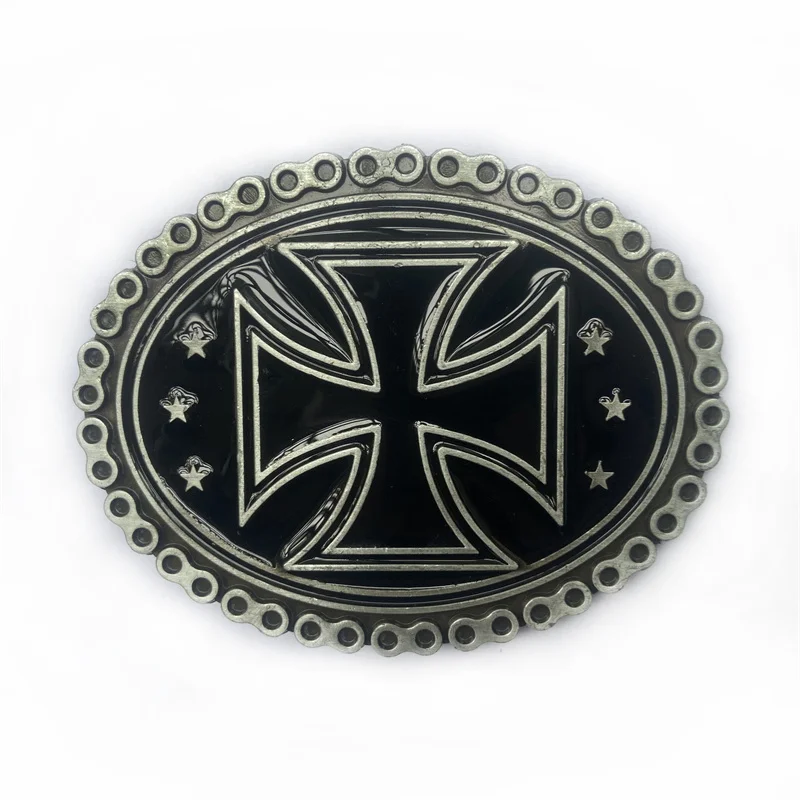 Celtic cross belt buckle with chain edge