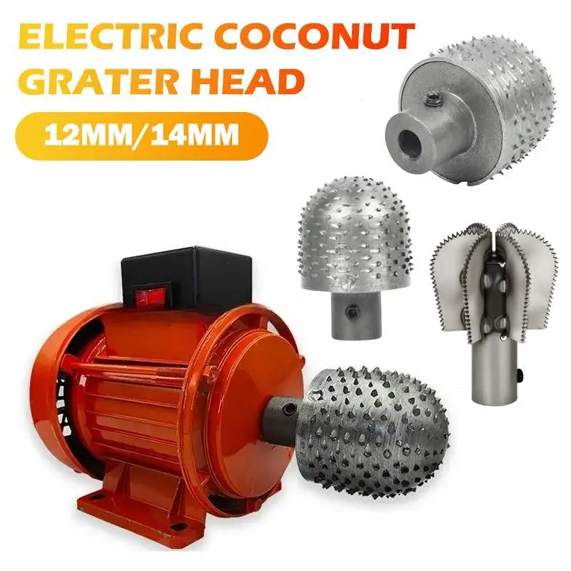 Cabezal de Rallador de Coco de Alta Resistencia de 12/14 mm, Modelo Granate, Cabezal de Repuesto para Rallador de Coco Eléctrico