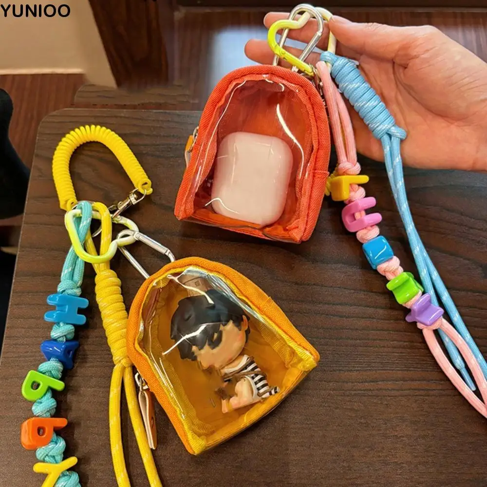 

With Keychain Mini Outdoor Doll Bag Earphone Storage Clear Doll Storage Pouch PVC Transparent Badge Display Bag Badge
