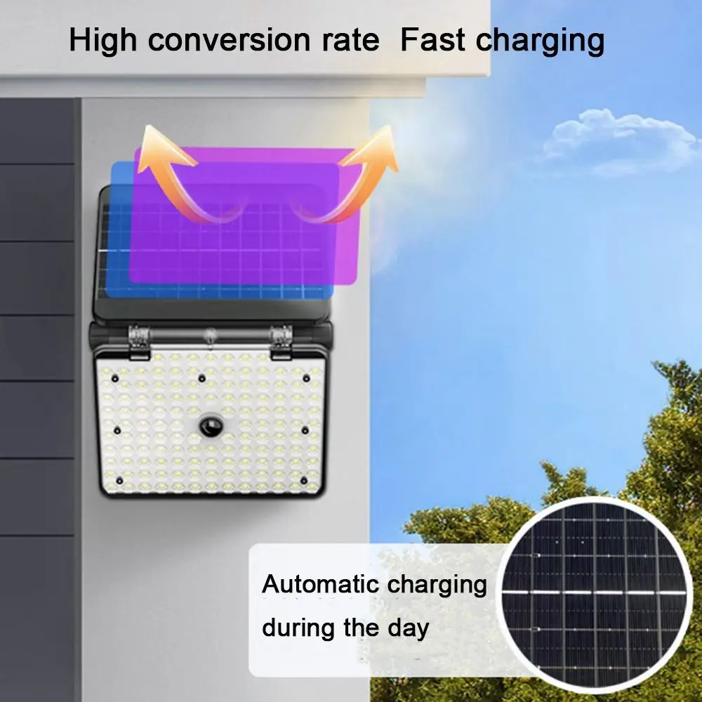

Solar Powered Solar LED Light Human Body Sensing Flodable Solar Garden Lamp Durable Energy Saving Outdoor Wall Light