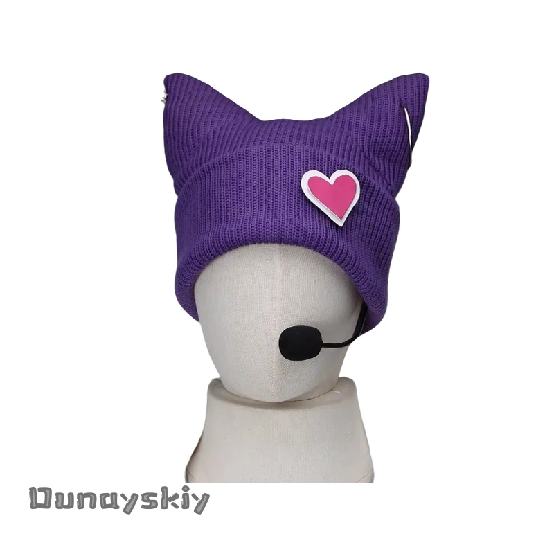 Game LOL Sett Heartsteel Cosplay Hat Woman Personality Hip Hop Fashion Purple Knitted Hat Halloween Party Role Play Props