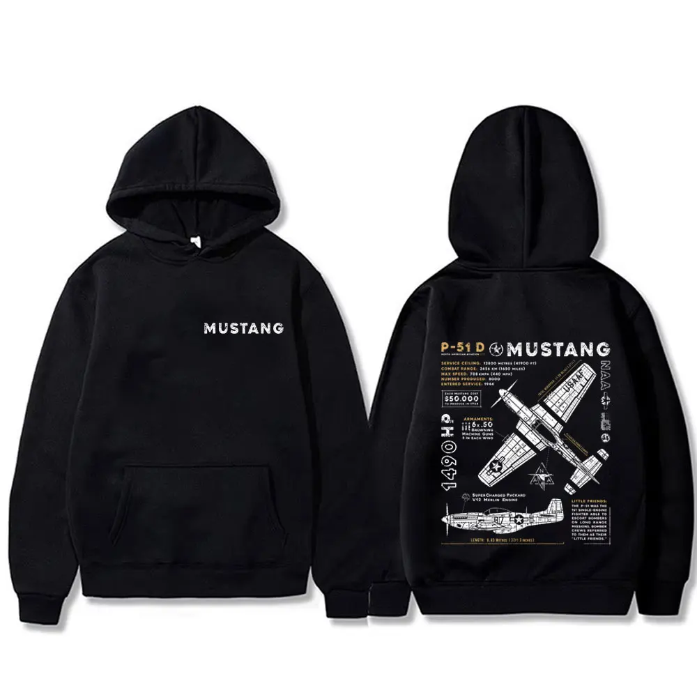 

P-51 Mustang North American Aviation Vintage Fighter Plane Hoodie Men Women Clothing Fashion Casual Sweatshirt Fitness Hoodies