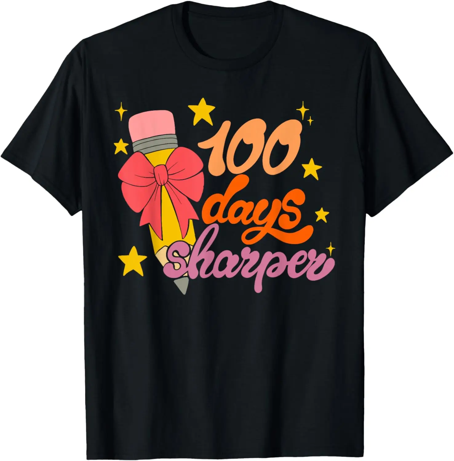 100 Days Smarter Cute Pencil Headband Girl 100th Day School T-Shirt