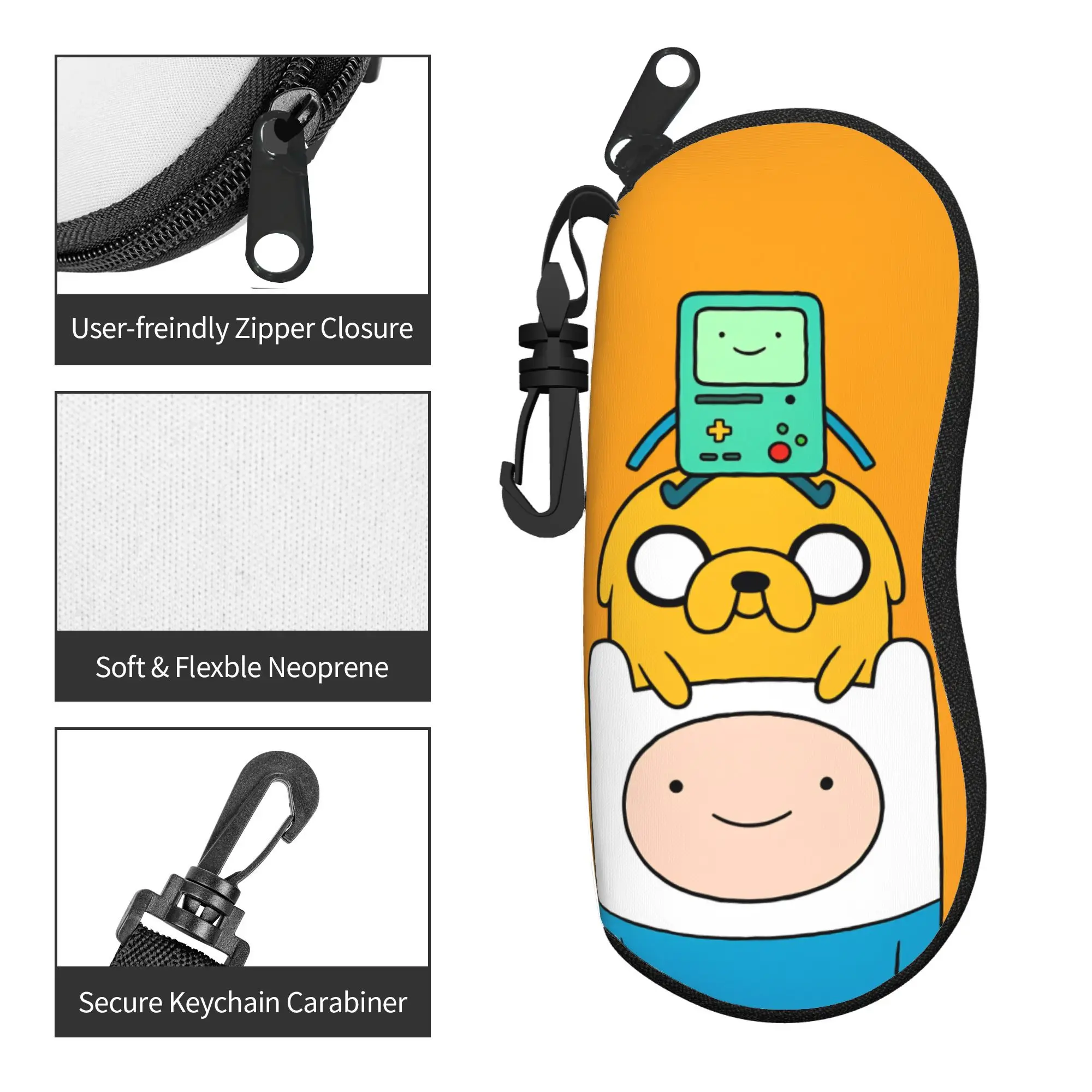 Adventures Time Glasses Case Cover  Pocket Sunglasses Pouch For Male Female Classic Eyewear Accessory Print Glasses Box view 3