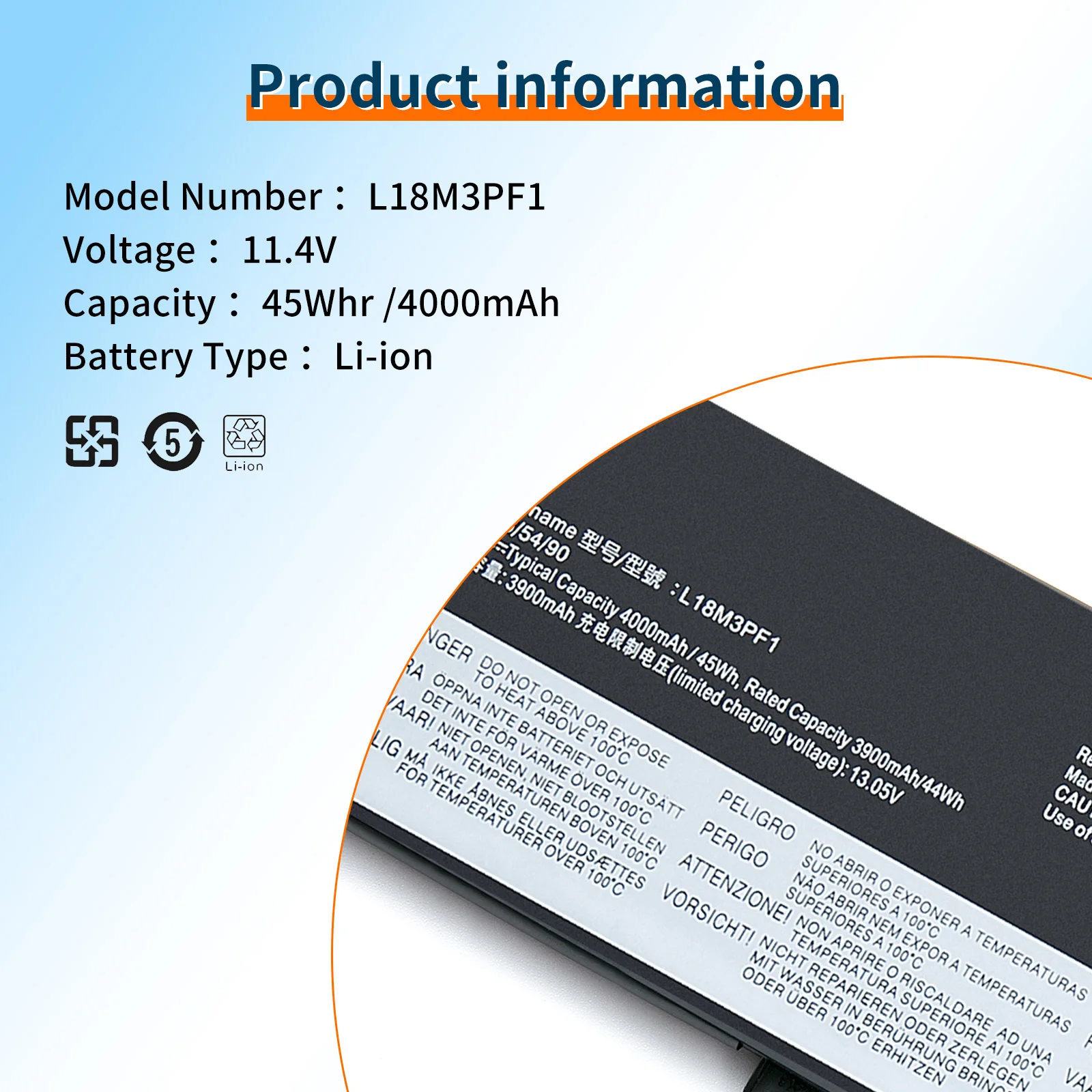 Imagem -05 - Bvbh-bateria do Portátil para Lenovo Ideapad L18m3pf1 L18c3pf1 L34015irh L340-17irh Gaming Series Notebook 5b10w67350 5b10t04976 Novo