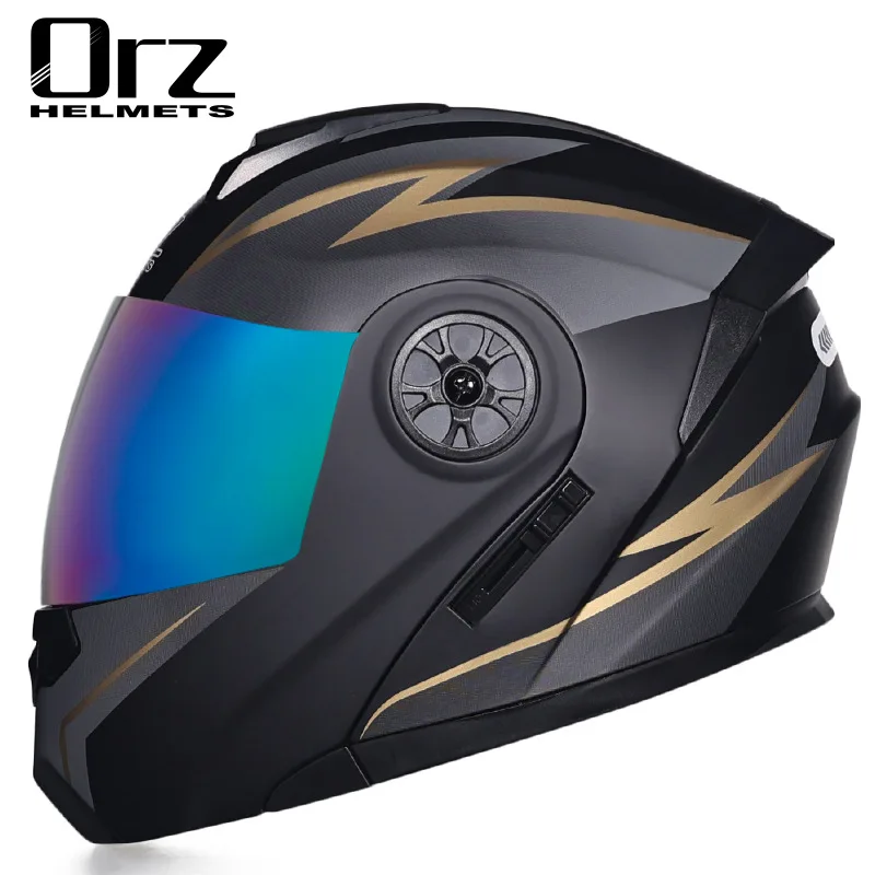 

Fashion Personalised Dual Lens Modular Flip Up Helmet - Unisex Motocross Racing Full Face Motorcycle Helmet