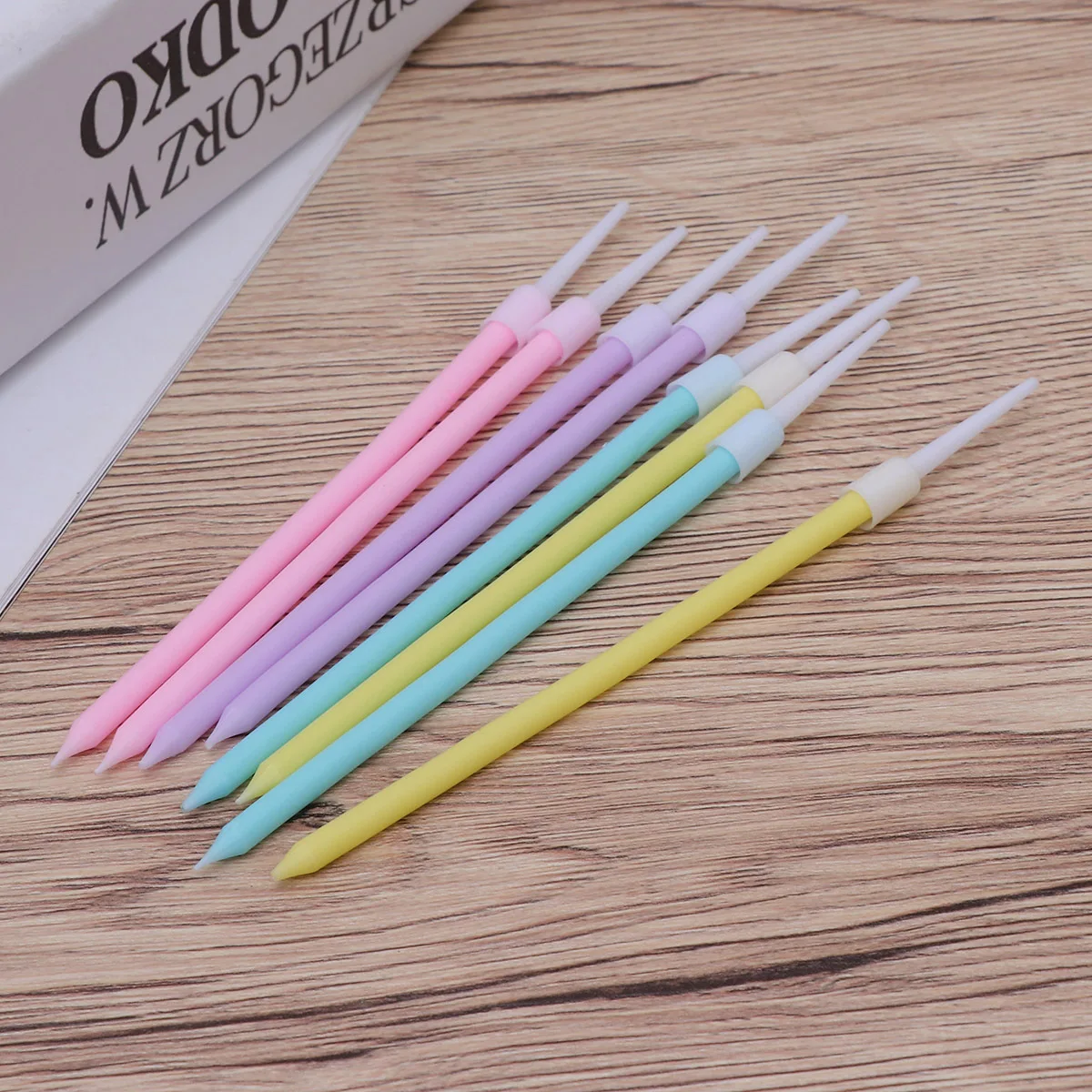 40 قطعة من شموع كعكة عيد الميلاد الملونة، نحيلة وطويلة وصديقة للبيئة لحفلات الزفاف والذكرى السنوية وشموع الكيك #1