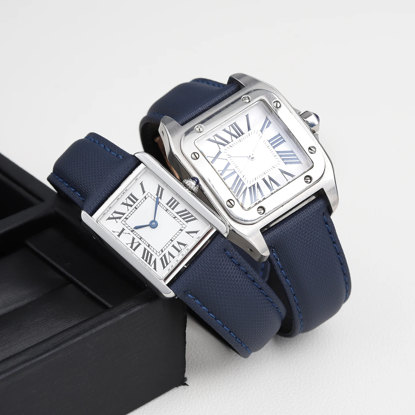 

Нейлоновый ремешок для часов 16 мм, 18 мм, 20 мм для Cartier Tank, мужской и женский браслет SANTOS, браслет из ткани и натуральной кожи, складная застежка.