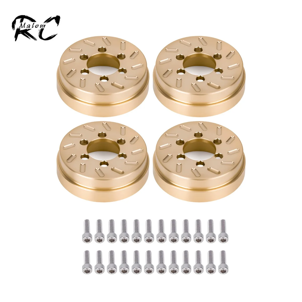 62 g/Stück Messing-Innenradgewichte für 1,9-Zoll-/2,2-Zoll-Felgen, kompatibel mit Axial SCX10 90046 TRX4 TRX6 1/10 RC-Teilen (2/4 Stück)