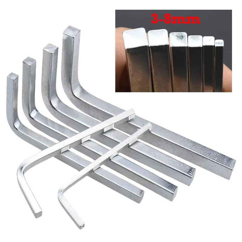 6Pcs 3-8mm L Shaped Square Head Wrench Set Multi-functional Inner 4 Point Spanner Automotive Disassemble Wrench Hand Tools