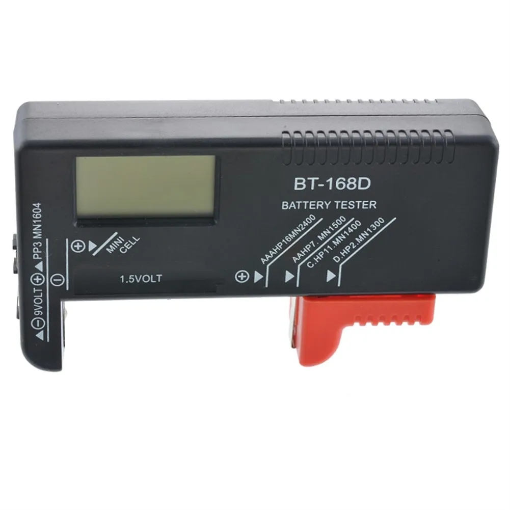 Digital Battery Status for AA AAA C D 9V 1.5V Batteries with Real-Time Numeric Readout and Self-Powered Operation