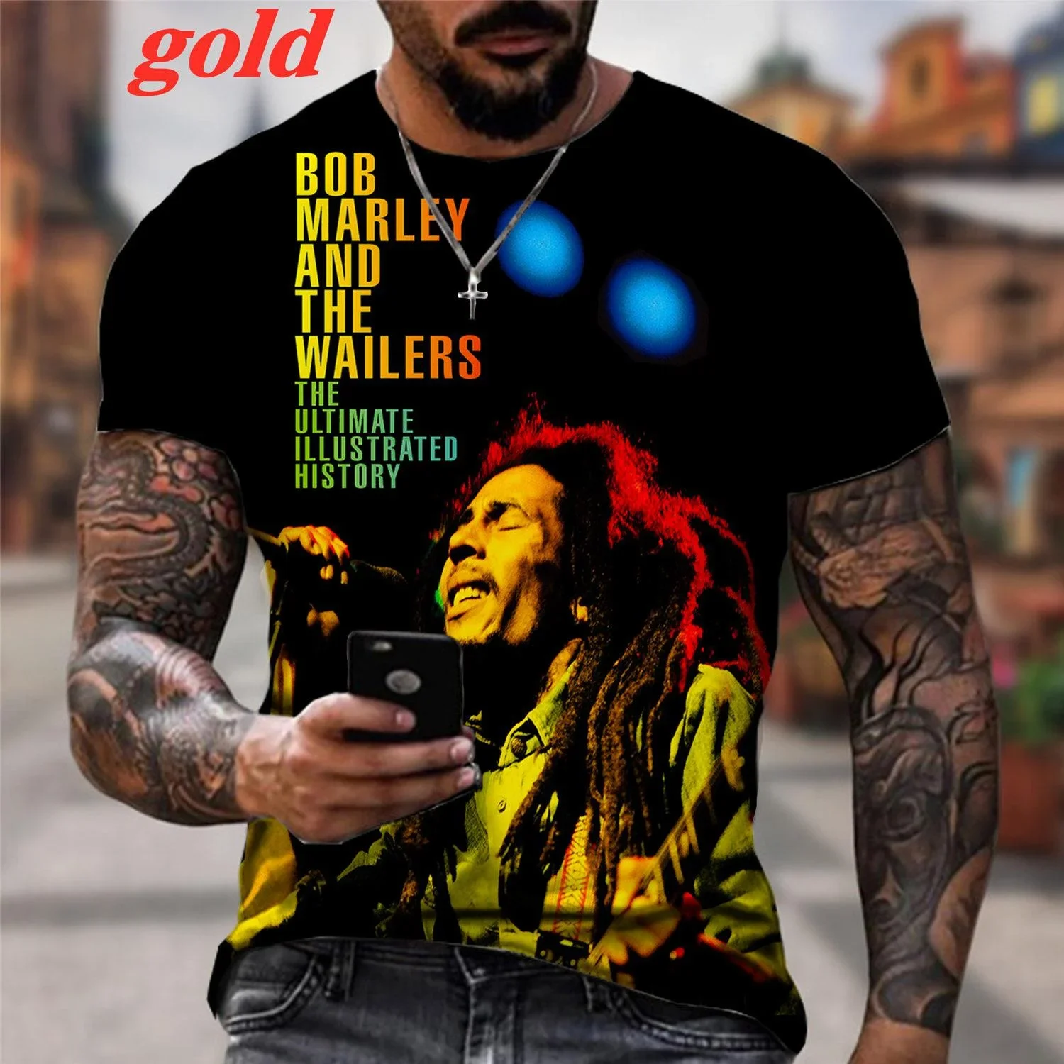 2024 Summer Men's T-shirts Cool Rock Bob Marley 3d Print O-neck Short Sleeve Street Hip-hop Shirt Oversized Tops Men Clothing