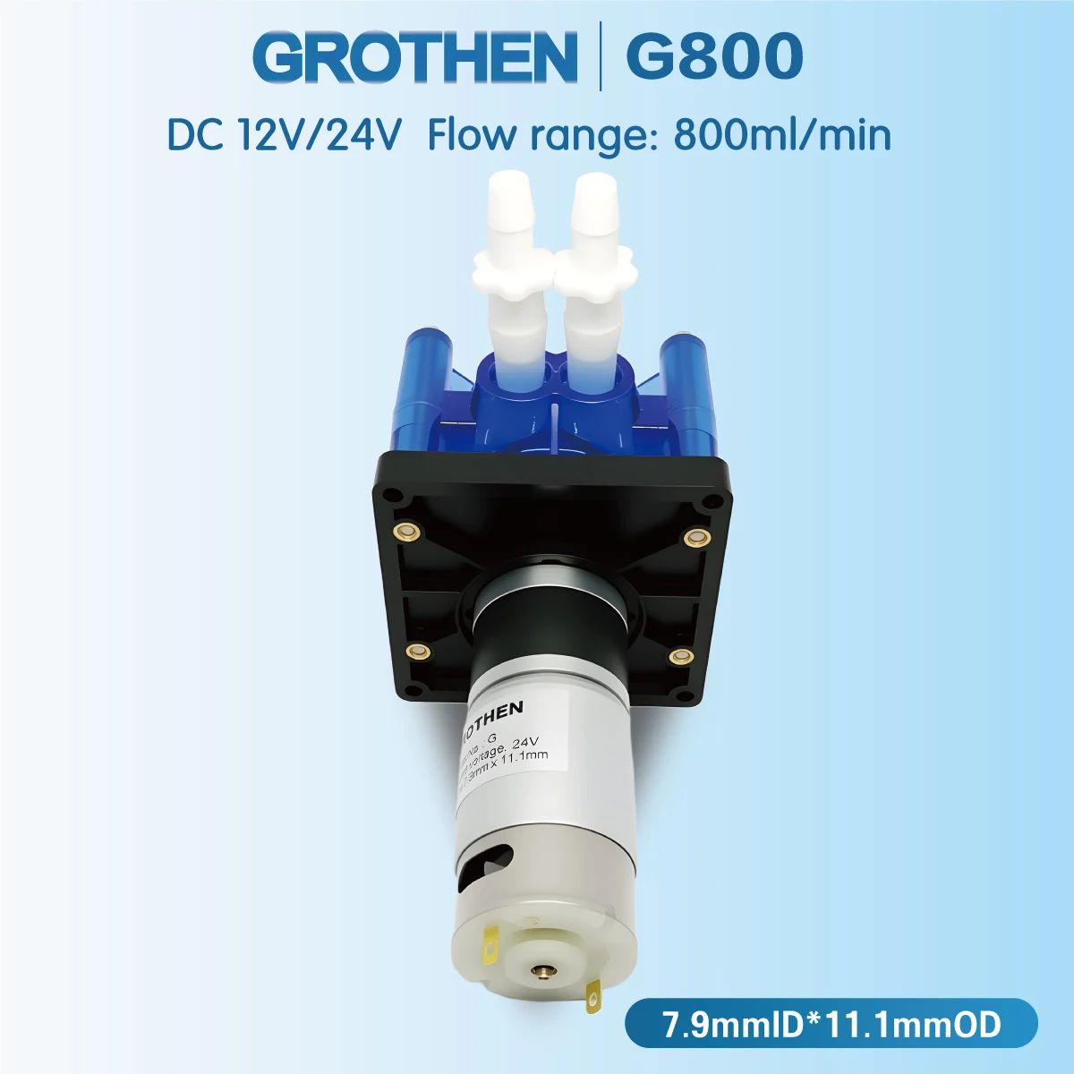 Peristaltic Pump 0.21GPH (800ml/min) for Fluid Transfer & Draining. Metering System for Lab Glue & Adhesives
