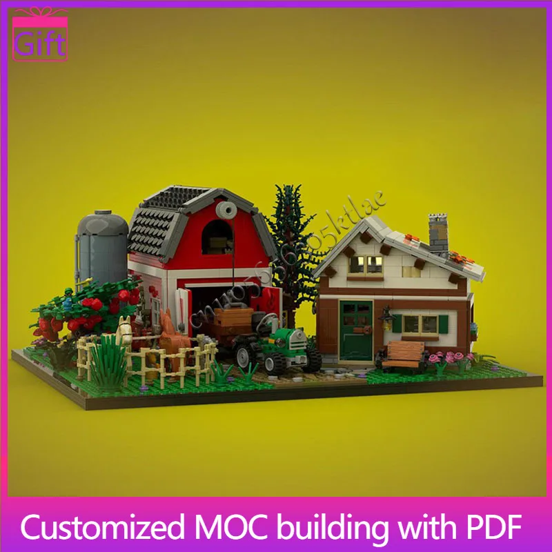 

2877 PCS MOC Farm Life Scene Model With Barn And House Modular Building Blocks Kids Assembly Display Toys Festival Surprise Gift