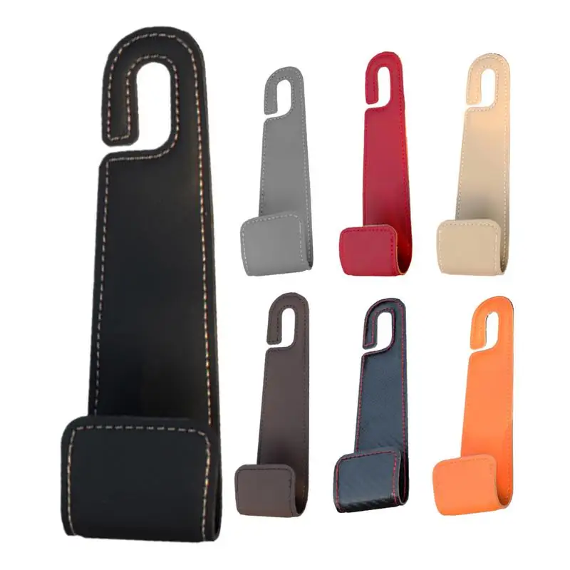 Leather Hook Car Seat Headrest Hook Auto Back Seat Organizer Hanger Handbag Clothes Bracket Car Interior Accessories