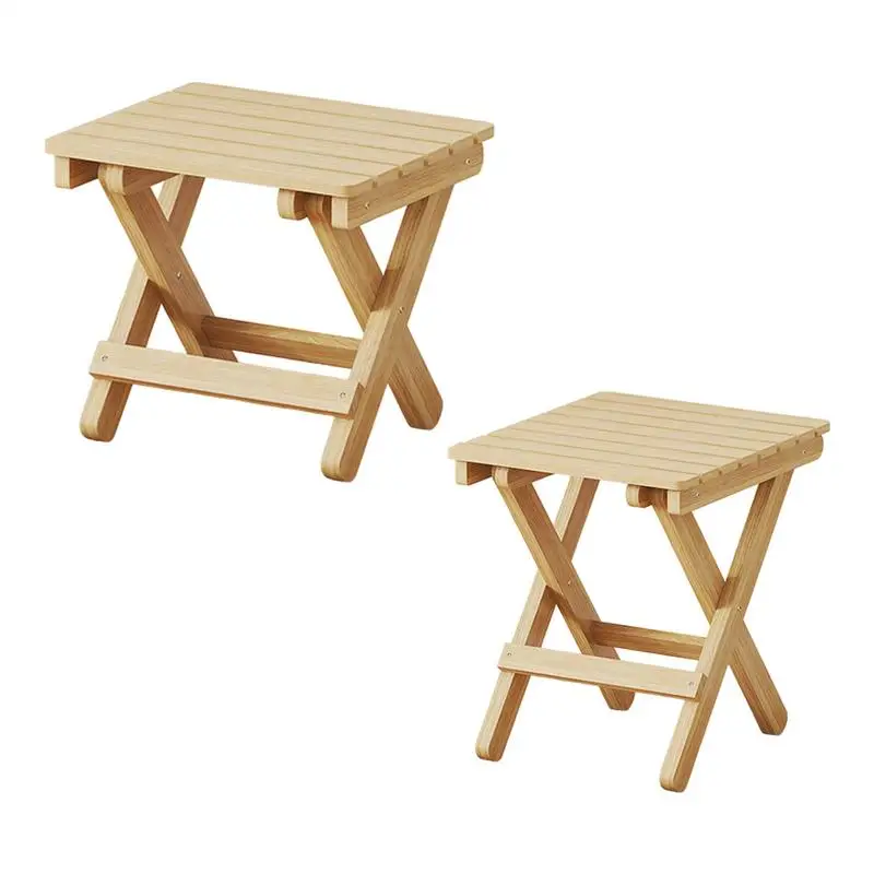 Folding Stool Fold up Wooden Stools Compact Stepping Stool with Handle Heavy Duty Folding Foot Rest Camp Stool for Outdoor