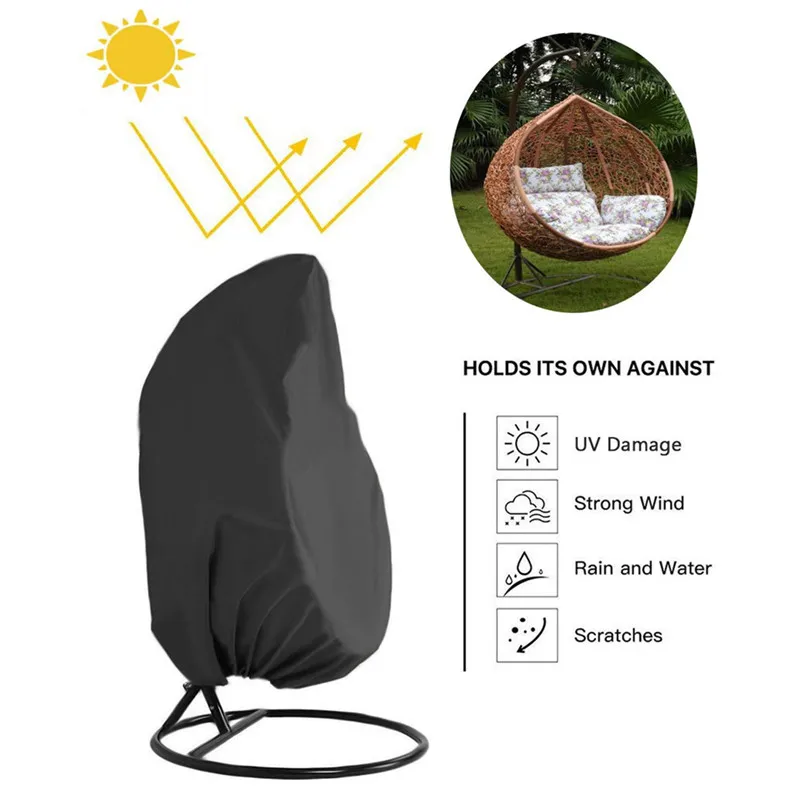 Outdoor Swing Hanging Chair Dust Cover Waterproof Protector With Zipper Protective Case Outdoor Hanging Egg Chair Cover