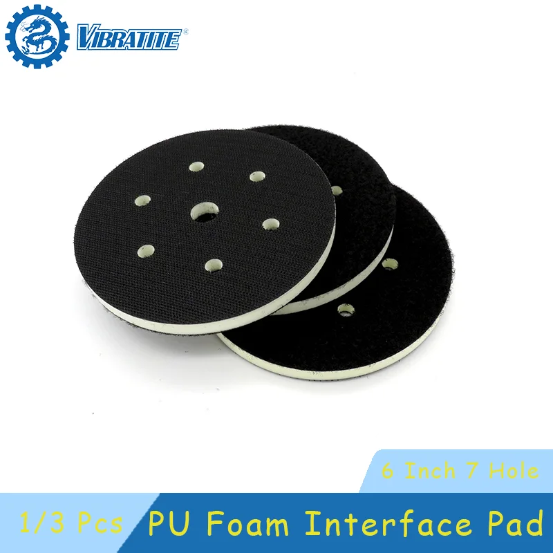 

6 дюймов, 150 мм, 7 отверстий, интерфейсная накладка из пенополиуретана, 1/3 шт. для шлифовального диска на липучке, подкладка для полировки, аксессуары для шлифовальной машины