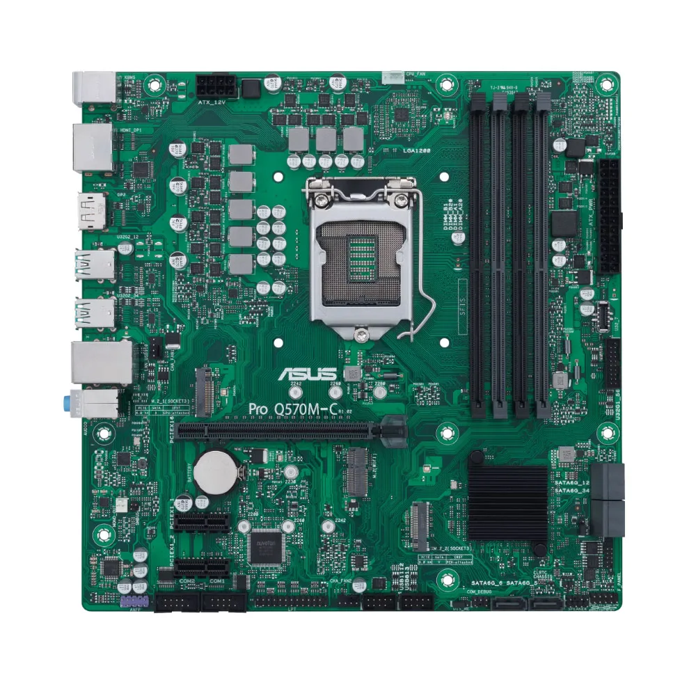 ASUS PRO Q570M-C Motherboard Supports 10700F 11700F 11600K 10400F 11400F 11900K CPU 4xDDR4 HDMI 2xM.2 PCIe 4.0 mATX LGA1200 view 5
