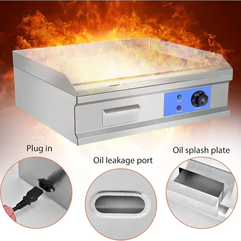 Shueriu elektrische Arbeits platte flach Restaurant Teppanyaki Grill Tischplatte flache Grill maschine einstellbare Thermostat