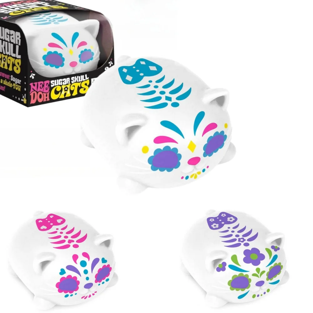 2026 Needoh Sugar Skull Cats Schylling Buttery-Soft Feel Fidget Toy ASMR Sensory Anti stress relief toy Gifts