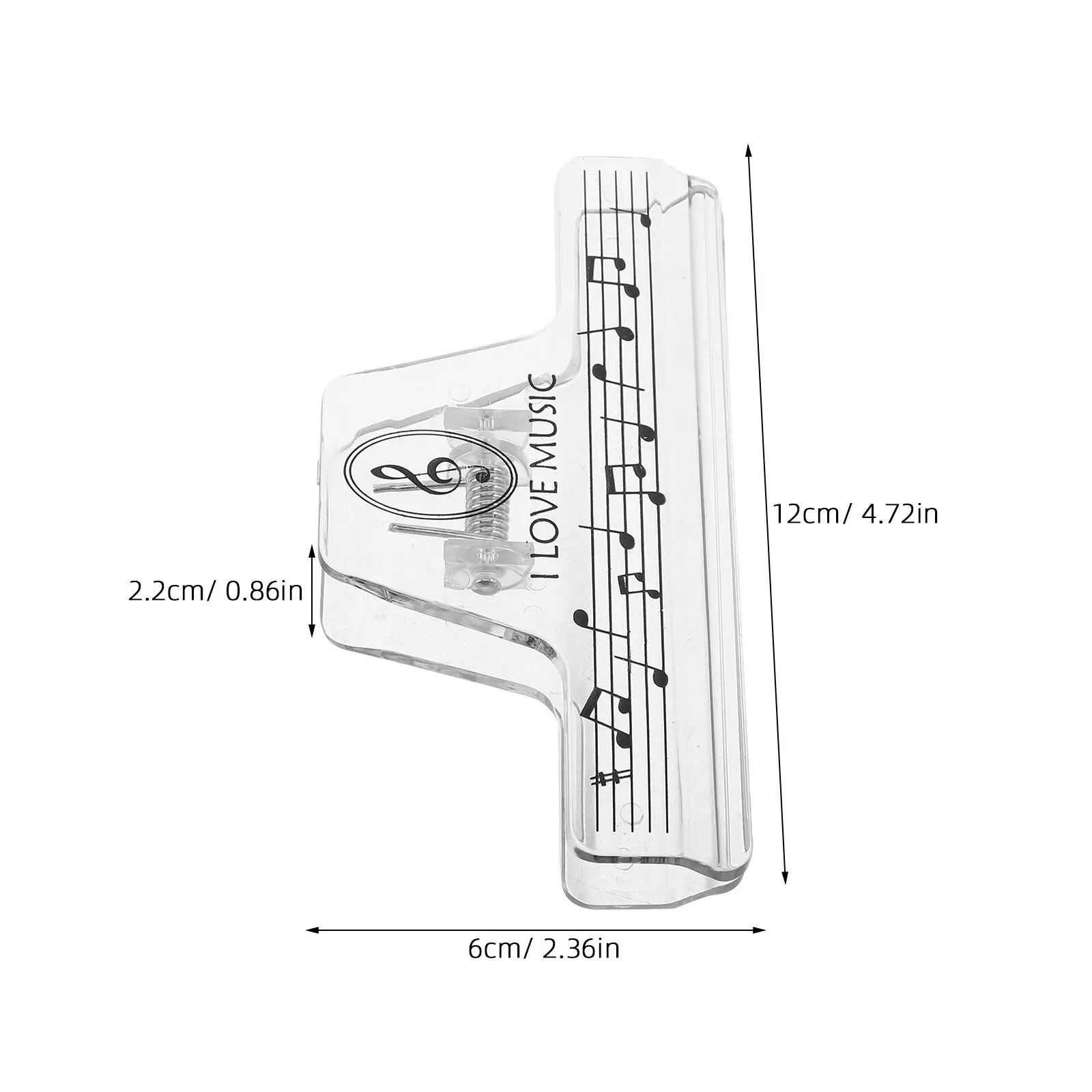 2Pcs Plastic Music Book Clip Music Note Pattern Transparent Sheet Holder for Piano Guitar Violin Instrument Accessories