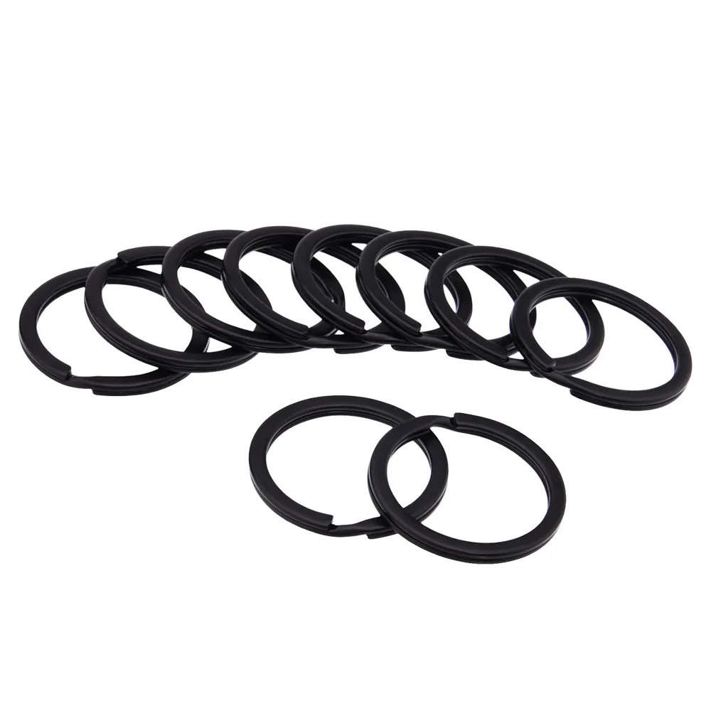 20pcs Metal Black Flat Split Key Chains Split Rings for DIY Home Car Dog Tag Office Lanyards Keys Attachment Crafts Making image 3
