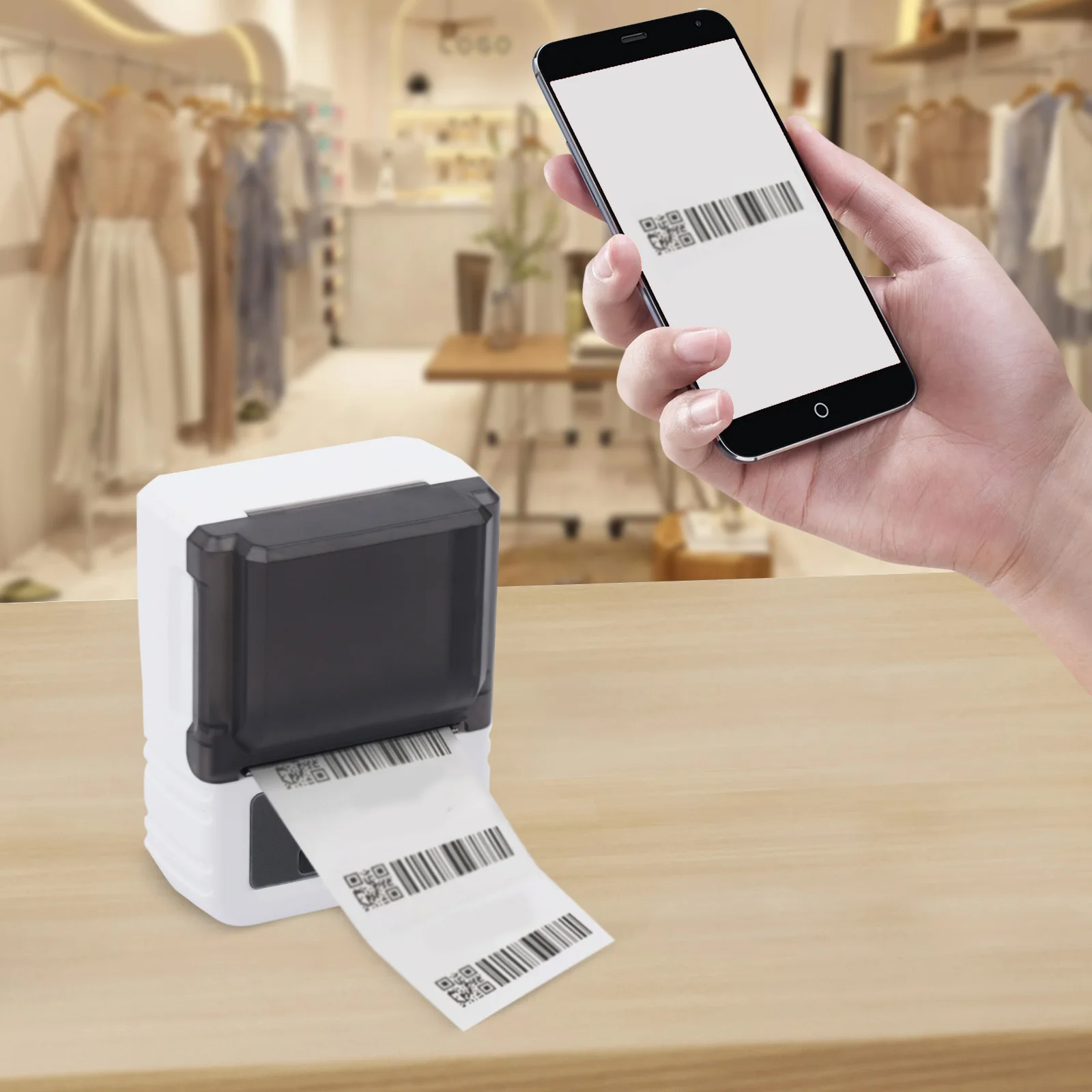 Bluetooth Portable Thermal Label Maker with USB Rechargeable, Wireless Sticker Printer