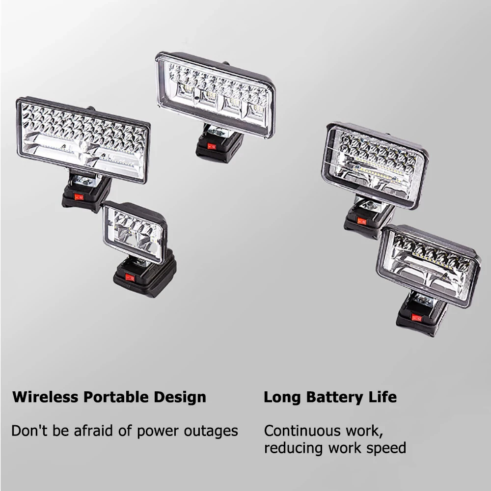 Imagem -04 - Lâmpada Led Portátil de Trabalho Tocha Lanterna Carregador Usb Adaptador para Ferramenta de Emergência Portátil de 20v Luz ao ar Livre 27w 90w