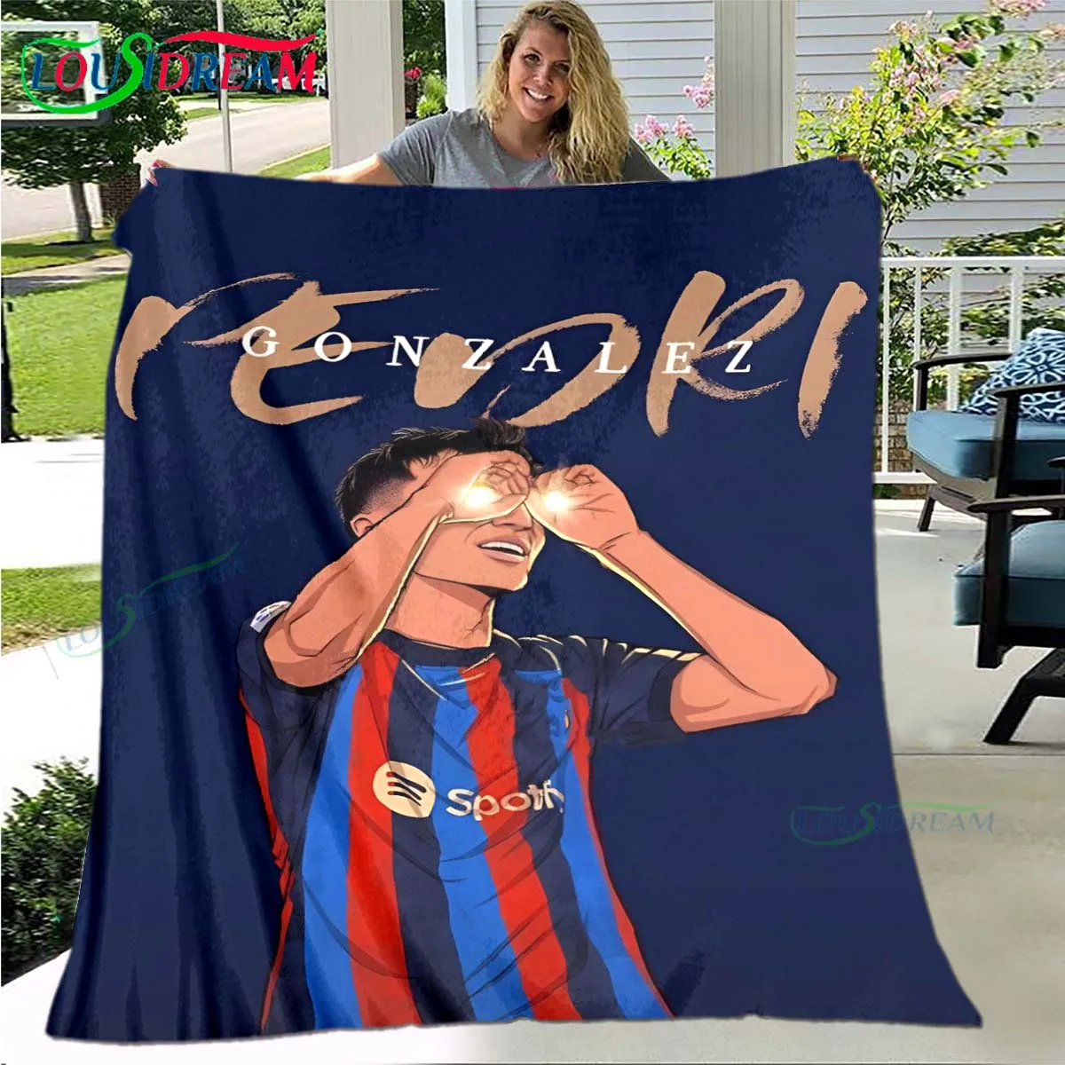 حار الأزياء اسبانيا نجم كرة القدم P-Pedri طباعة بطانية الفانيلا رقيقة بطانية المحمولة المنزل السفر مكتب الغداء استراحة بطانية هدية #3