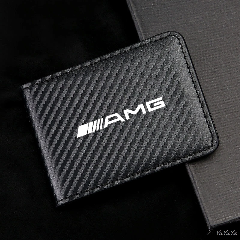 

Carbon Fiber Car ID Card Driver License Organizer Bag Accessories For Benz AMG W204 W205 W203 W211 W212 W213 W201 W210 stickers