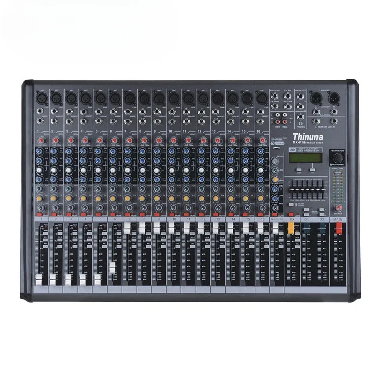 

Thinuna MX-F16 Professional Audio Mixer 16 Channel Audio Mixing Console Music DJ Mixer Console With 48VDC USB And Effertor