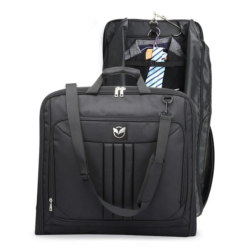 Multifunctional Men Business Travel Bag Foldable Waterproof Oxford Luggage Laptop Handbag Dust-proof Portable Suit Storage Bags