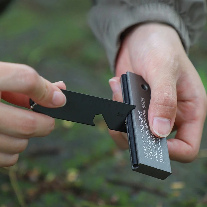 

Magnesium Block Flint and Steel Survival American Style Fire Stick, Outdoor Survival Fire Ignition Stick