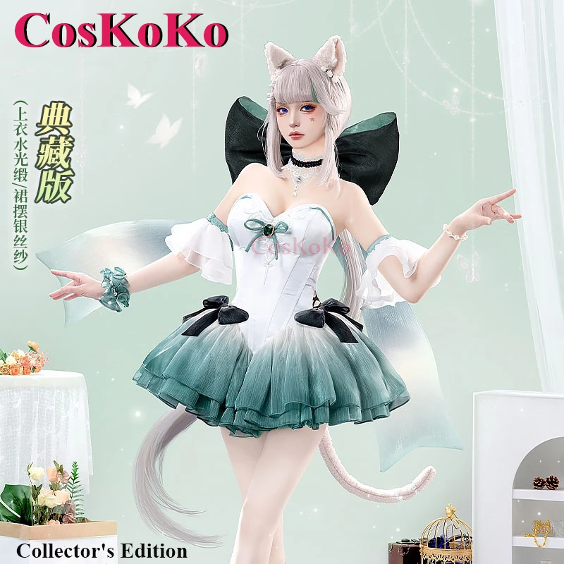 CosKoKo Lynette Cosplay Game Genshin Impact Costume Waltz Gorgeous Elegant Formal Dress Halloween Party Role Play Clothing New