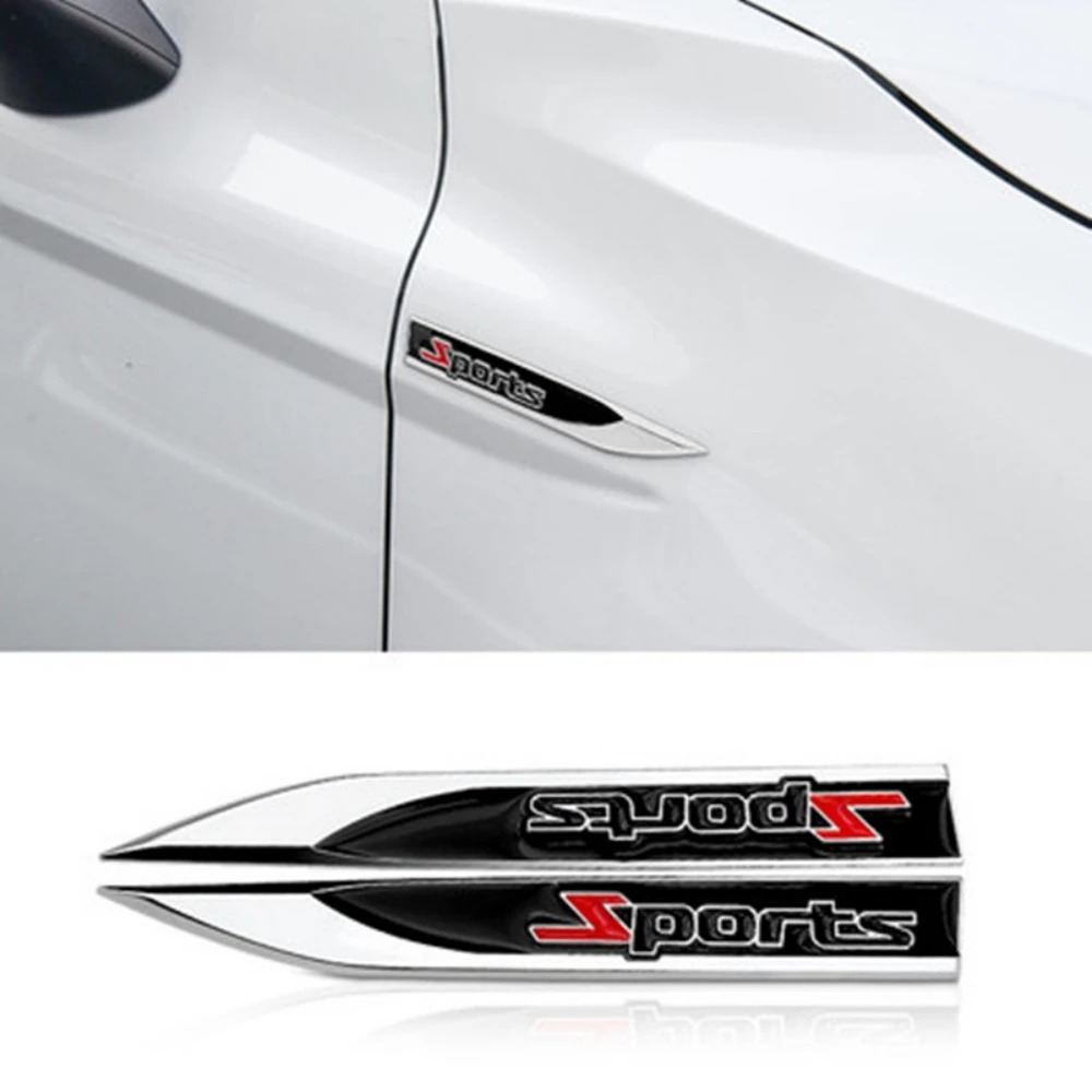 

2pcs/set High-Quality Metal Sports Letter Logo Side Fender Badge Emblem Sticker forAudi Ford Nissan Toyota Honda Car Accessories