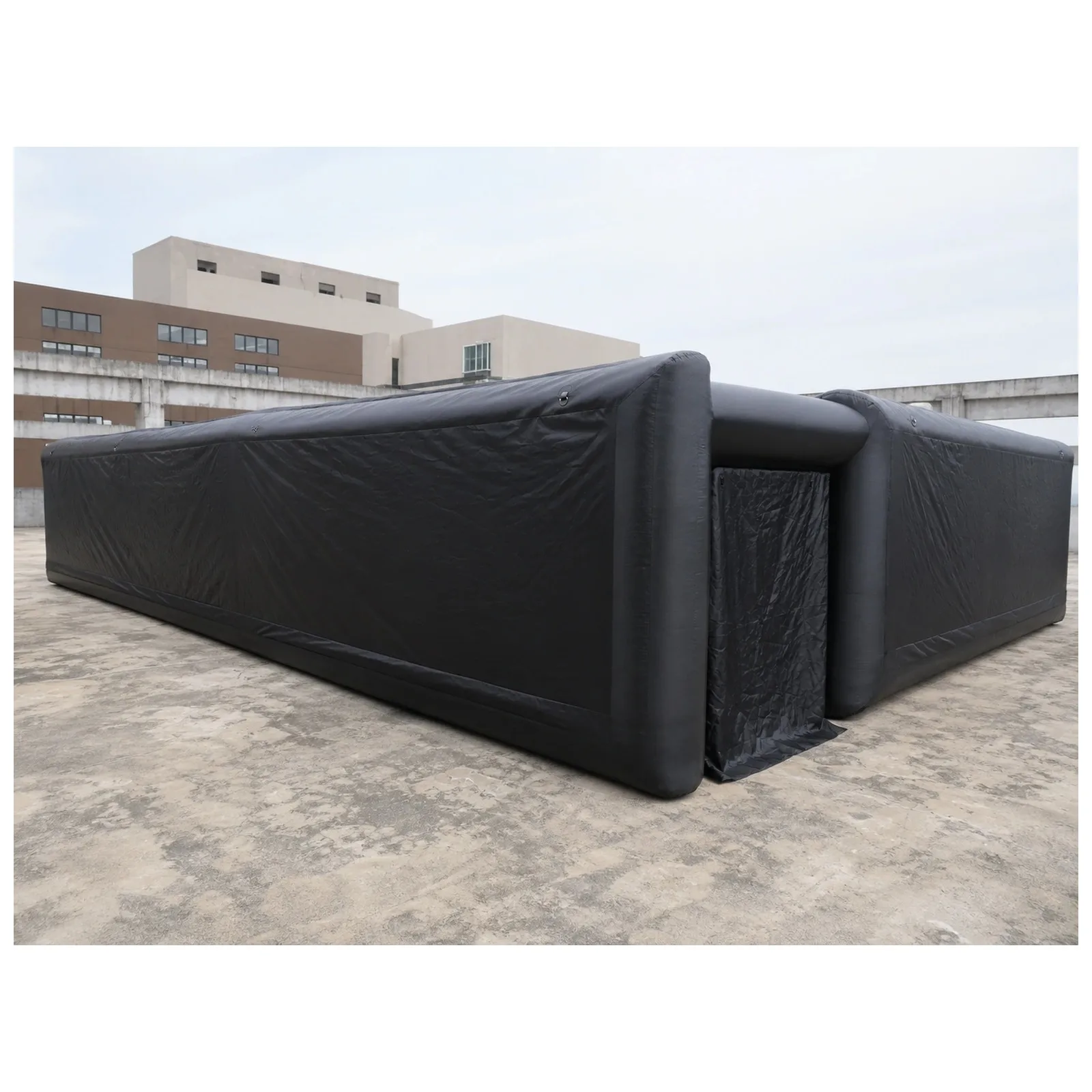Large Plain Black Inflatable Maze 12X12m 39X39ft with Blower Sports Game Party Events Kids and Adults Outdoor Fun Open Top view 6