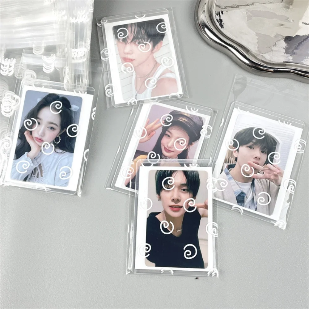 

50/100 шт./упак., прозрачная самоклеящаяся сумка Opp Kpop Idol, сумка для хранения фотокарт, рукава для фотокарт