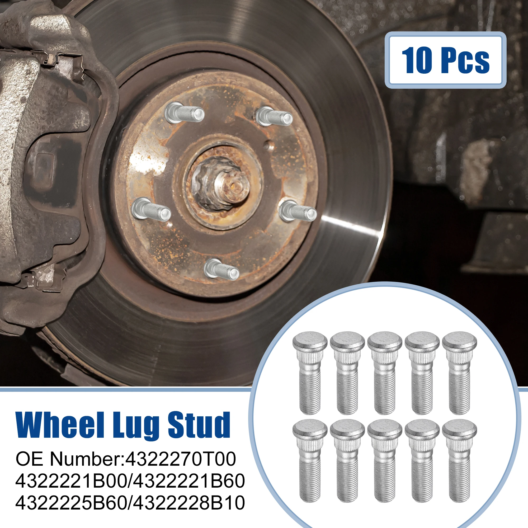 UXCELL 10pcs M12x1.25 Front or Rear Wheel Lug Stud for Infiniti EX35 FX35 No.4322270T00
