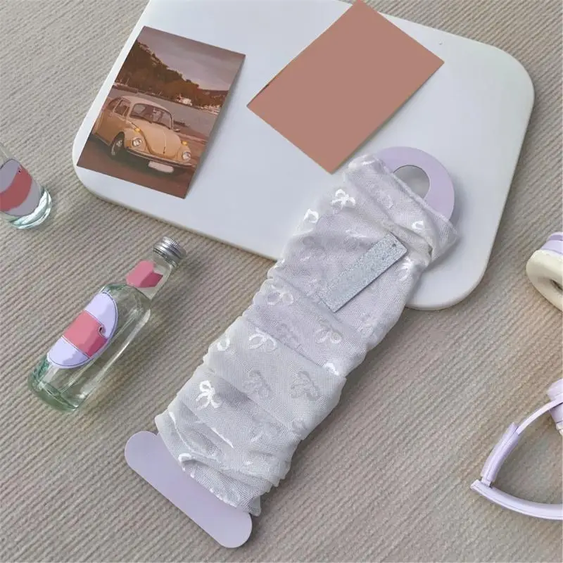 195E النساء الفتيات الشمس واقية أصابع قفازات بلون Bowknot طباعة الذراع تدفئة الساق الجليد الحرير التبريد الذراع أكمام الساق #1