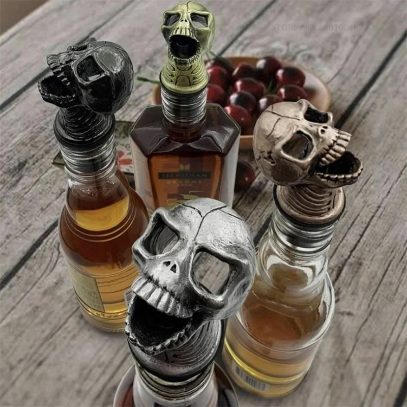هالوين الجمجمة رئيس النبيذ المدفق ، سدادة زجاجة ، لوازم الزينة ، صب صنبور ، شبح مهرجان الطرف ، نادي بار الملحقات #2