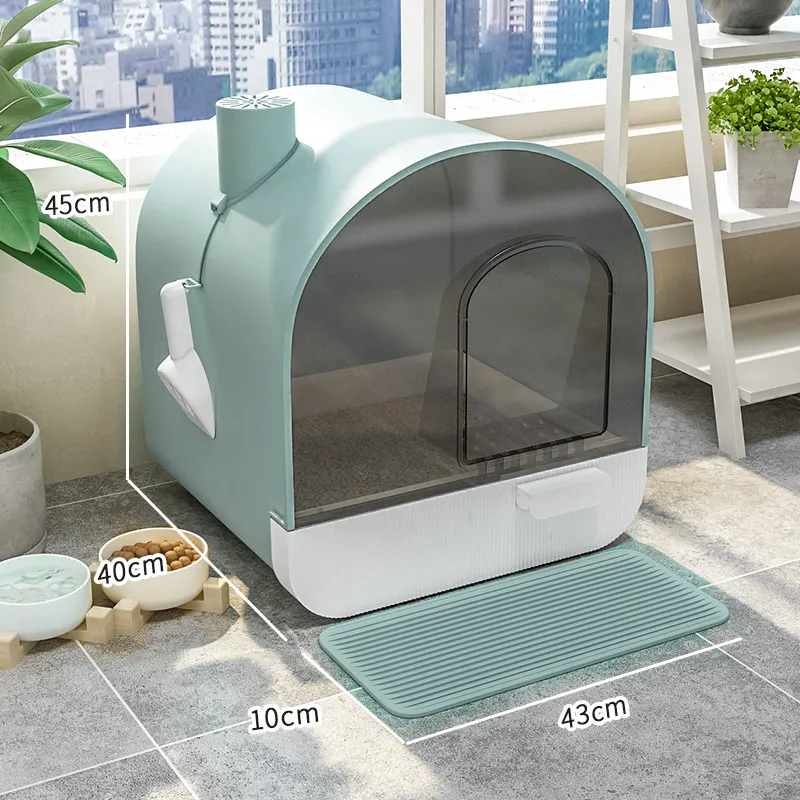 Large High Cat Litter Box Fully Enclosed Training Furniture Enclosure House Cat Litter Box Arenero Gato Pet Product Capacity10kg