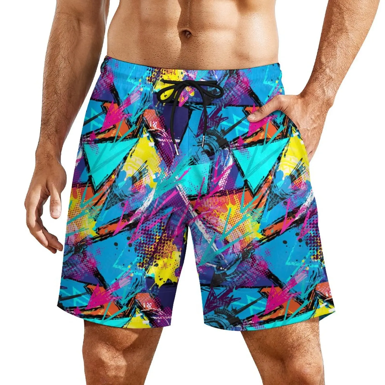 Premium 3D Printed Men's Hawaiian Shorts - Super Casual Star Pattern, Perfect For Summer Vacations And Beach Parties