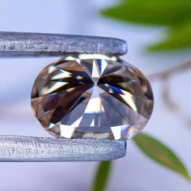 Ovalschliff-Moissanit-Steine, natürlicher Teegelber loser Edelstein, bestandenem Diamanttester mit Zertifikat, für Schmuckherstellung – Detail 10