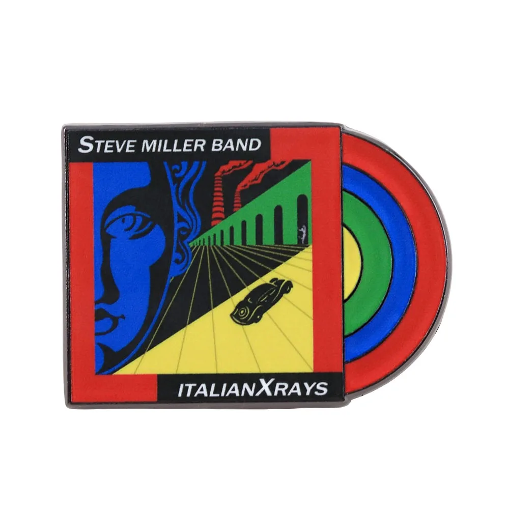 Steve Miller Band Italian X Rays Vinyl-Stil Emaille-Pin Klassisches Albumcover-Brosche Perfekt für Rucksäcke und Kleidung Fan-Geschenk – Detail 5
