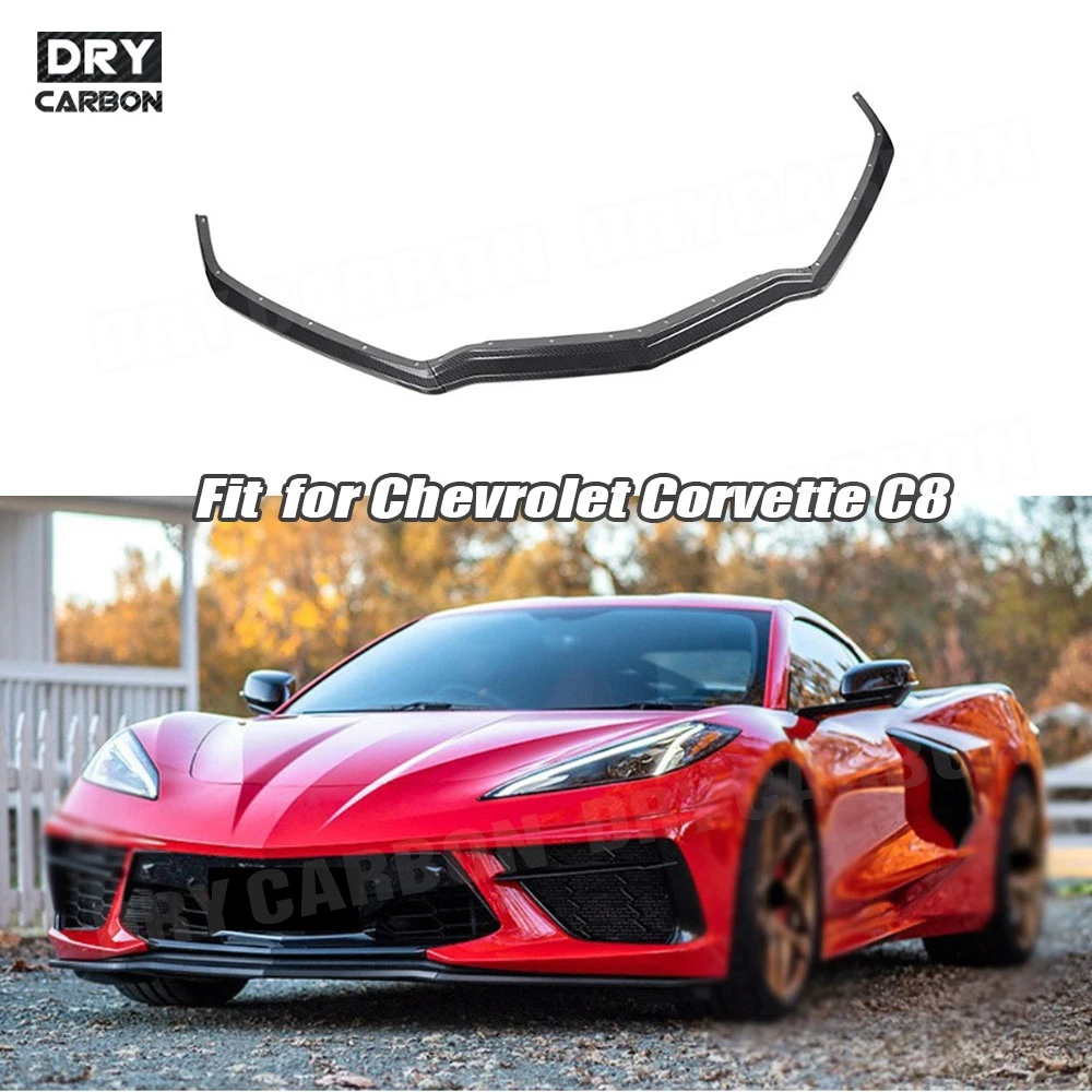 

for Chevrolet Corvette C8 2019+ Carbon Fiber Front Bumper Lip Chin Spoiler Car Styling Body Kits Accessories