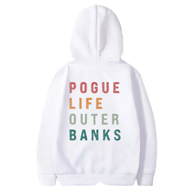 2024 Pogue Life Oversized Hooded Sweatshirt, Obx Sweatshirt,North Carolina,P4l,Unisex,Pogue Life Sweatshirt,Harajuku Casual Tops