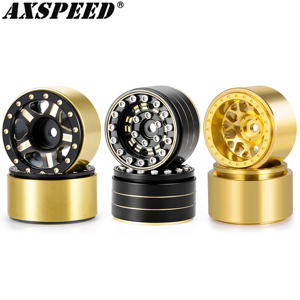 

AXSPEED 4 шт. латунные колесные диски 1,0 с замком, ступицы противовеса для 1/24 1/18 RC Crawler Axial SCX24 TRX4M FCX24 AX24, детали